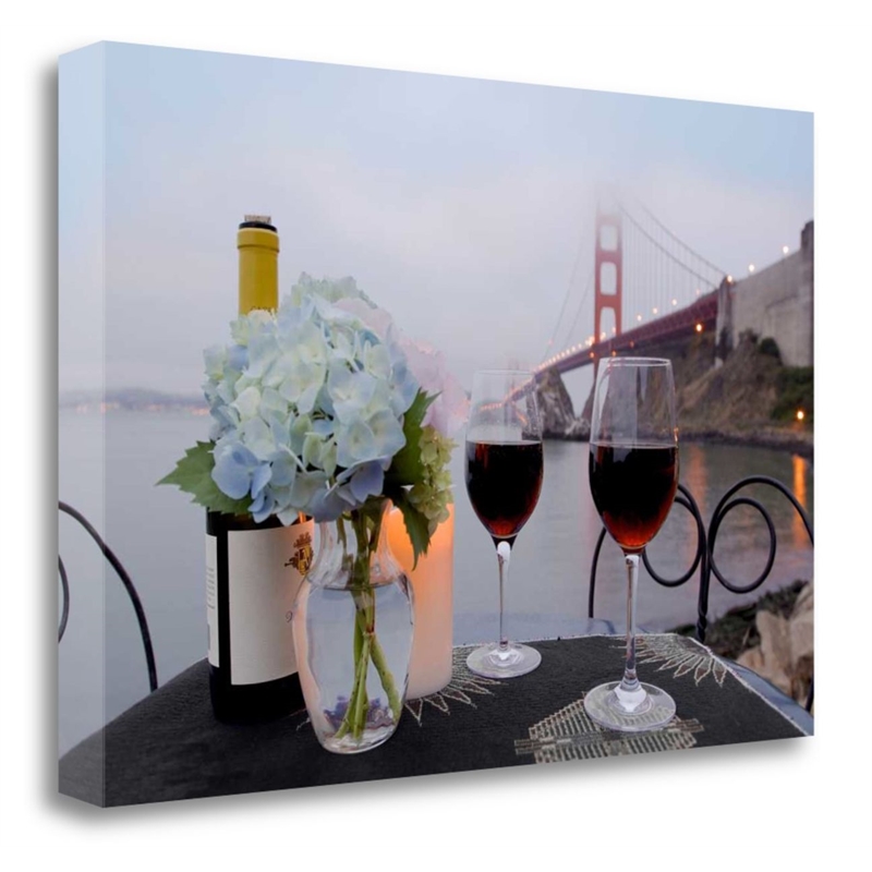 Dream Cafe Golden Gate Bridge - 13 by Alan Blaustein Canvas Fabric Multi-Color