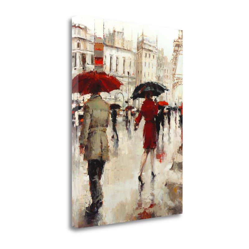 21x29 Parting On A Paris Street By Lorraine Christie - Canvas Fabric Multi-Color