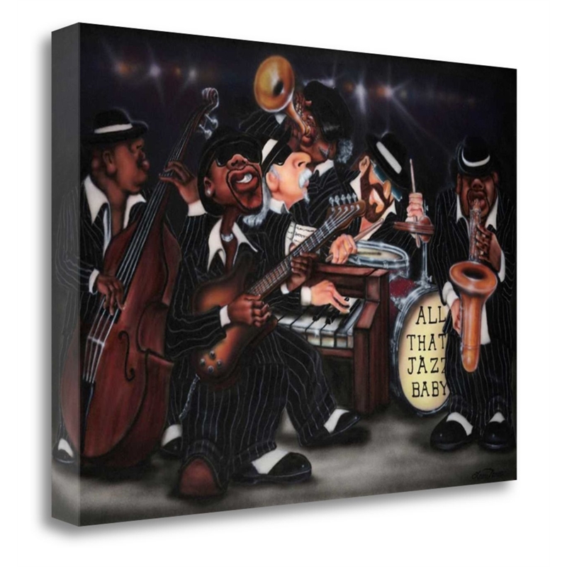 40 x 28 All That Jazz - Baby by Leonard Jones-Print On Canvas Fabric Multi-Color