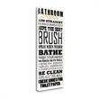 13 x 29 Bathroom Rules - White By Jim Baldwin Print on Canvas Fabric Multi-Color