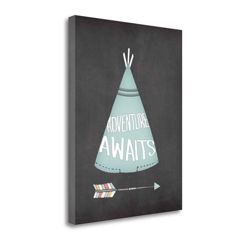 22 x 28 Teepee Adventure Awaits By Jo Moulton Print on Canvas Fabric Multi-Color