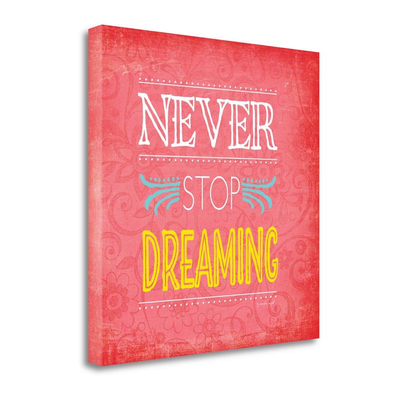 28 x 28 Never Stop Dreaming By Jennifer Pugh Print on Canvas Fabric Multi-Color