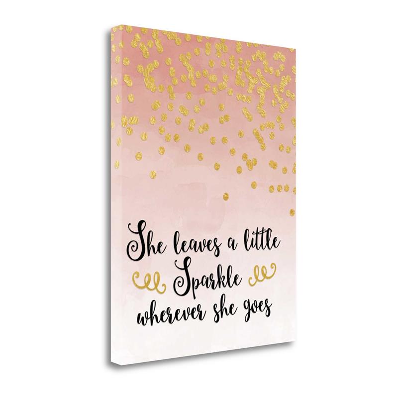 22x28 She Leaves A Little Sparkle - Pink By Tara Moss- Canvas Fabric Multi-Color