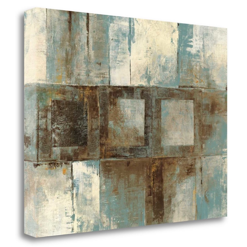 36x28 Euclid Avevariations-Blueandbrown by Mike Schick Canvas Fabric Multi-Color