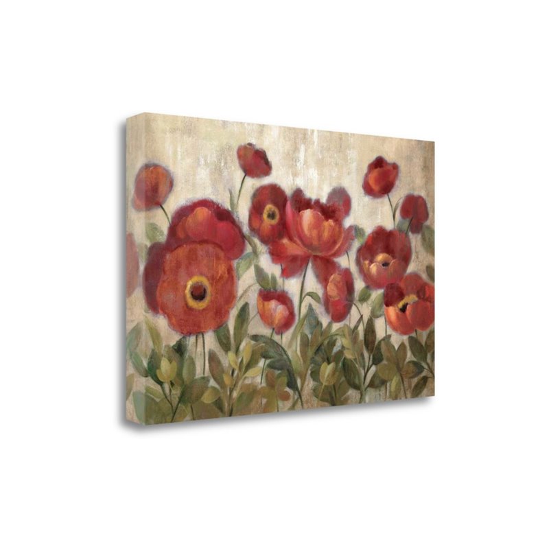 47 x 32 Daydreaming Flowers Red by Silvia Vassileva - Multi-Color Canvas Fabric