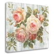35x28 Vintage Roses On Driftwood by Danhui Nai Print on CanvasFabric Multi-Color