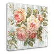 35x28 Vintage Roses On Driftwood by Danhui Nai Print on CanvasFabric Multi-Color