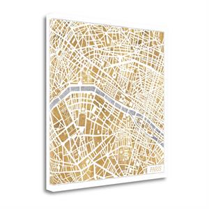 gilded paris map by laura marshall fine art giclee print