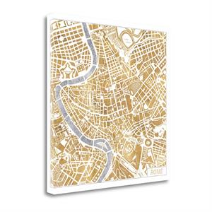 gilded rome map by laura marshall fine art giclee print