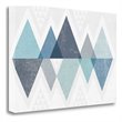 39x26 Mod Triangles II Blue by Michael Mullan Print on Canvas Fabric Multi-Color