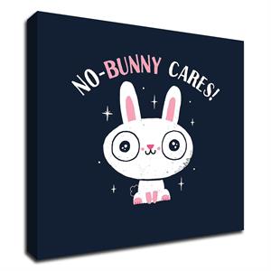 14 x 14 No Bunny Cares by Michael Buxton - Wall Art Print on Canvas Fabric Black