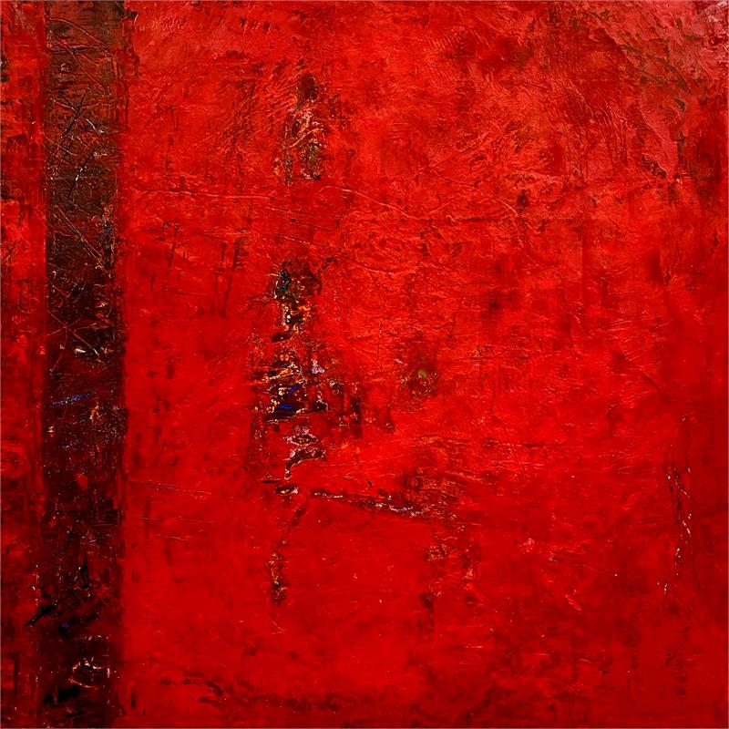 30x30 Deeply Red by Anita Dellal - Wall Art Print On Canvas Fabric Red ...