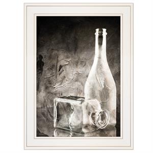 moody gray glassware still life by bluebird barn printed art wood multi-color