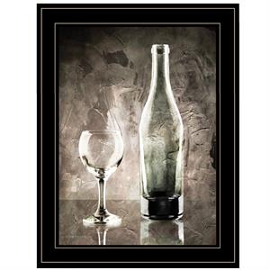 moody gray wine glass still life by bluebird barn printed art wood multi-color