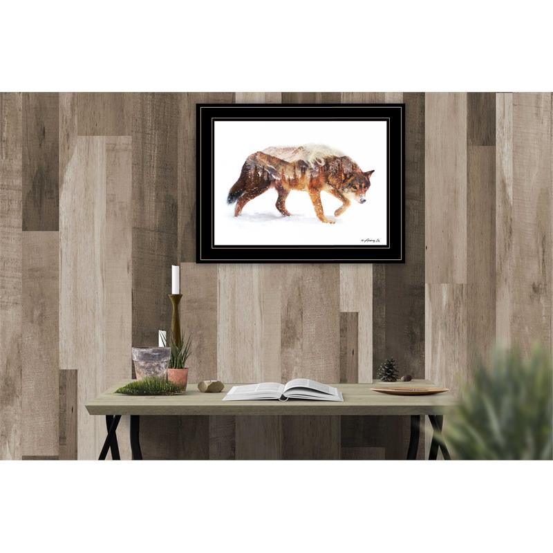 Arctic Wolf by Andreas Lie Printed Framed Wall Art Wood Multi-Color