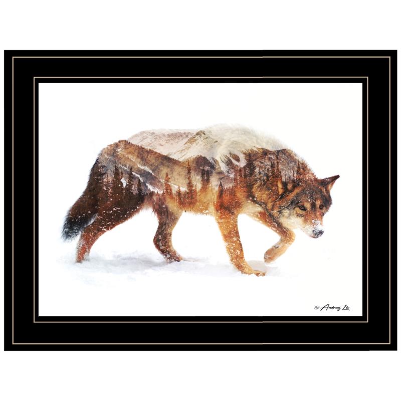 Arctic Wolf by Andreas Lie Printed Framed Wall Art Wood Multi-Color