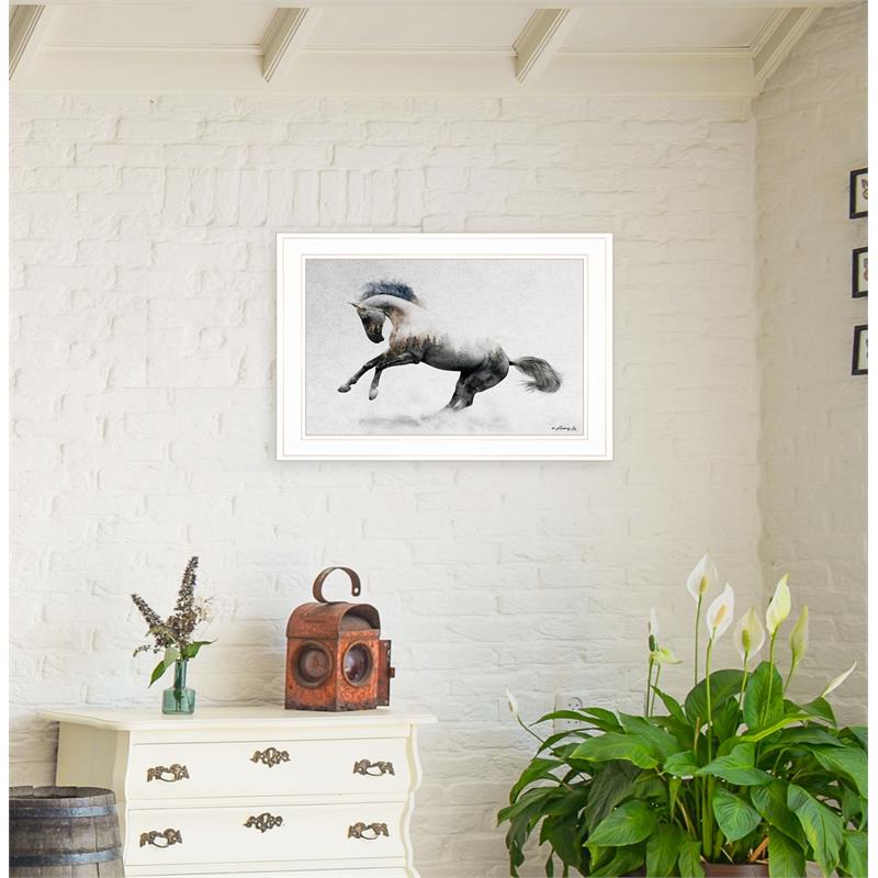 White Stallion by Andreas Lie Printed Wall Art Wood Multi-Color