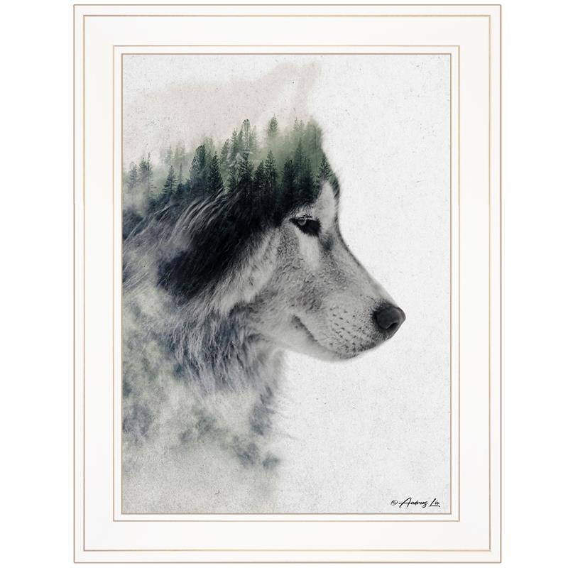 Wolf Stare by Andreas Lie Printed Framed Wall Art Wood Multi-Color