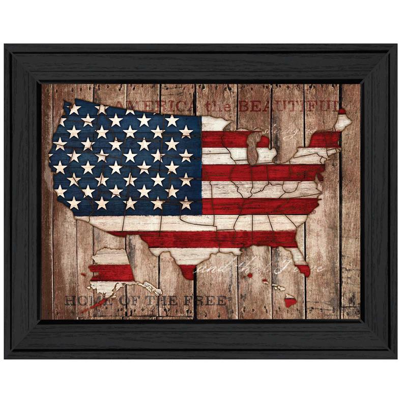 America The Beautiful By Mollie B Printed Wall Art Wood Multi-Color