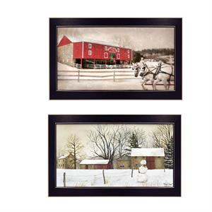winter scenic barns collection by l deiter and b jacobs wood multi-color