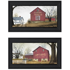 Antique Barn and Quilt Barn 2-Piece Vignette by Billy Jacobs Wood Multi-Color