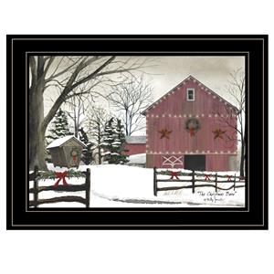 Christmas Barn by Billy Jacobs Ready to Hang Framed Print Wood Multi-Color