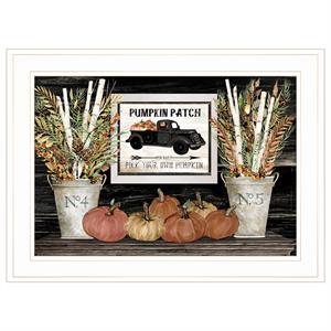 pumpkin patch still life by cindy jacobs printed wall art wood multi-color