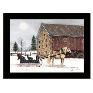 dashing though the snow by billy jacobs print wall art wood multi-color