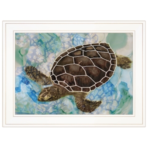 Sea Turtles Collage II by Stellar Design Studio Print Wall Art Wood Multi-Color