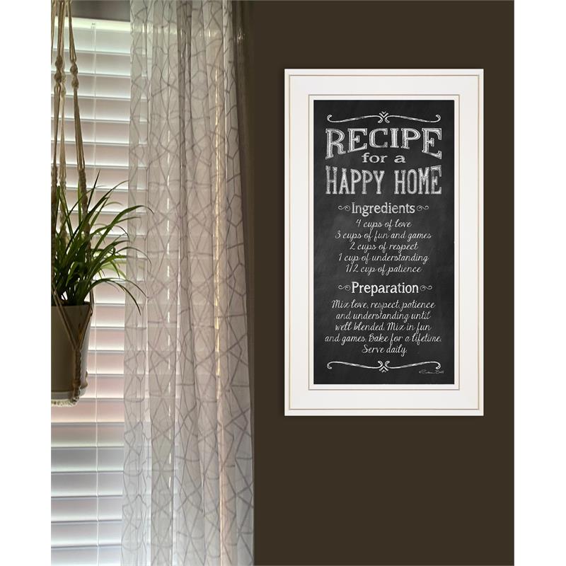 Recipe for a Happy Home by Susan Ball Framed Print Wall Art Wood Multi-Color