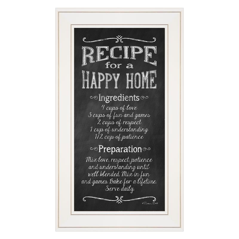Recipe for a Happy Home by Susan Ball Framed Print Wall Art Wood  Multi-Color 