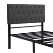 CRO Decor Twin Metal Storage Bed with Linen Upholstery in Gray