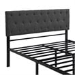 CRO Decor Full Metal Storage Bed with Linen Upholstery in Gray