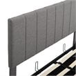 CRO Decor Full Wood Platform Bed with Fabric Upholstery in Gray