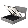 CRO Decor Full Wood Platform Bed with Fabric Upholstery in Gray