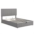 CRO Decor Full Wood Platform Bed with Fabric Upholstery in Gray