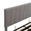 CRO Decor Twin Wood Platform Bed with Fabric Upholstery in Gray