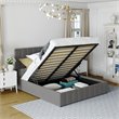 CRO Decor Twin Wood Platform Bed with Fabric Upholstery in Gray