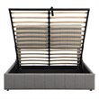 CRO Decor Twin Wood Platform Bed with Fabric Upholstery in Gray
