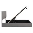 CRO Decor Twin Wood Platform Bed with Fabric Upholstery in Gray