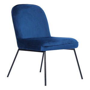 cro decor mooney metal accent chair with velvet upholstery in navy blue