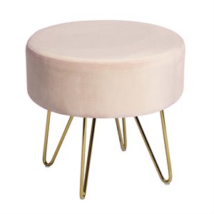 cro decor saka metal accent chair with velvet upholstery in blush pink