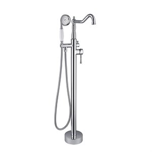CRO Decor Freestanding Brass Faucet in Silver