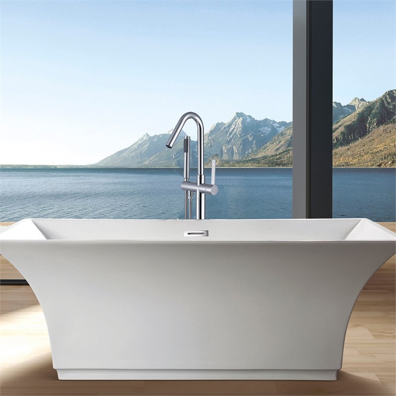 CRO Decor Freestanding Brass Faucet in Chrome