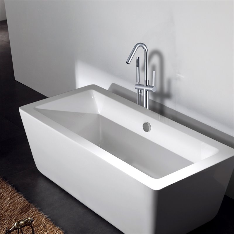 CRO Decor Freestanding Brass Faucet in Chrome