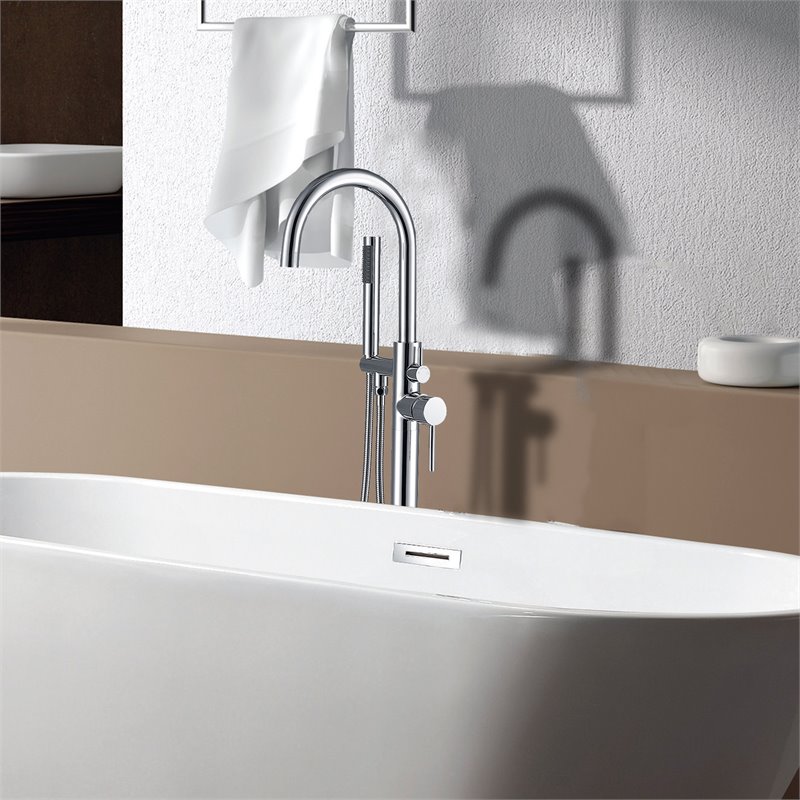 CRO Decor Freestanding Brass Faucet in Chrome