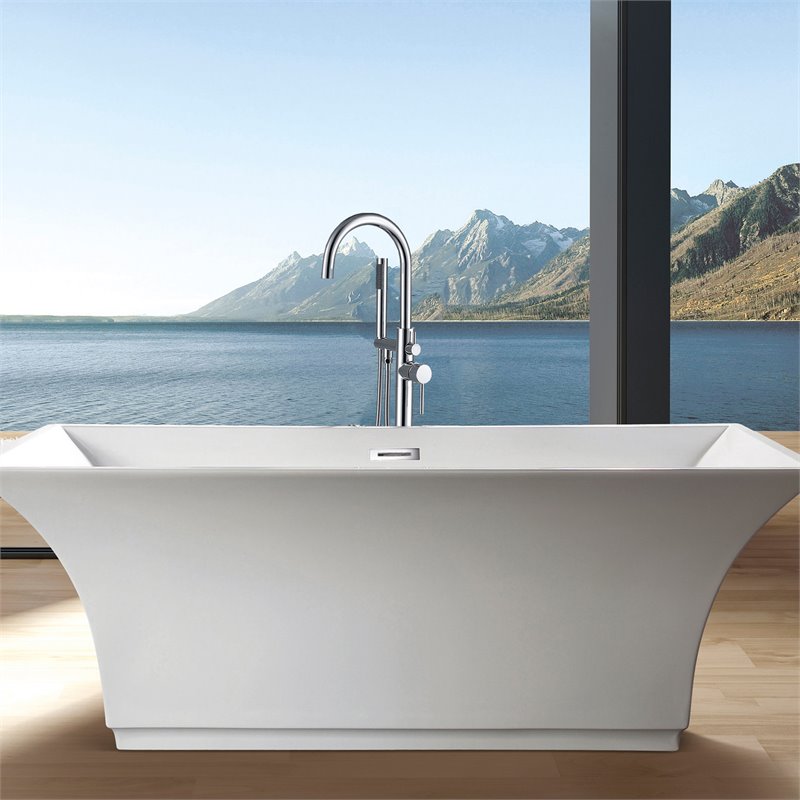 CRO Decor Freestanding Brass Faucet in Chrome