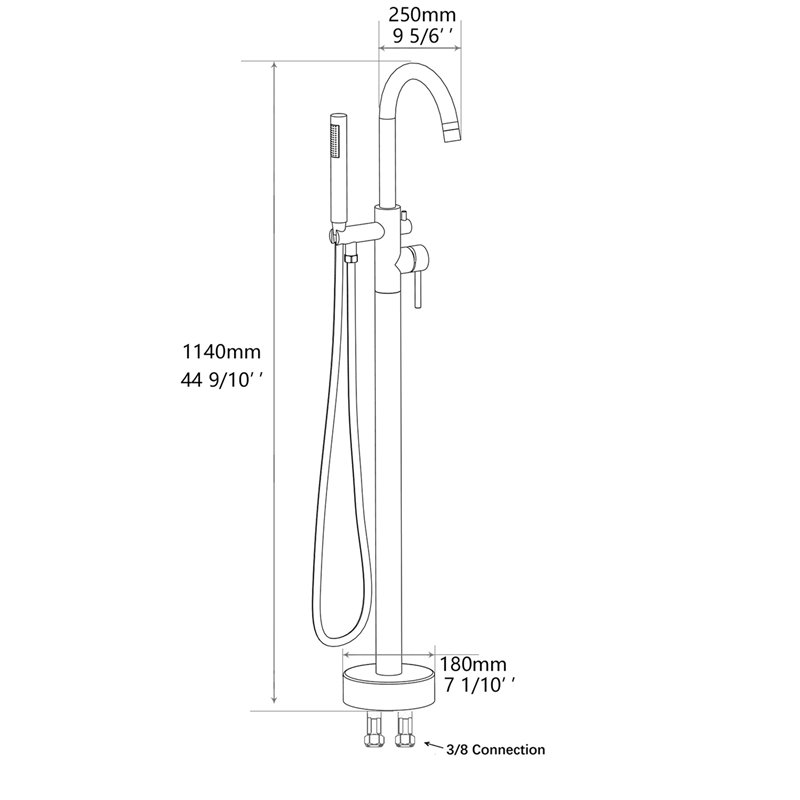 CRO Decor Freestanding Brass Faucet in Chrome