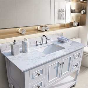 CRO Decor 43&quot Ceramic Stone Vanity Top in White