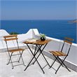 CRO Decor Patio Teak Wood 3 Piece Bistro Set in Brown